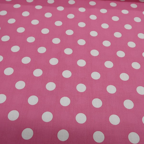 3/4" Light Pink Polka Dot large Cotton Fabric SHIPS FAST Polka dot Cotton fabric quilting sewing craft clothing fabric store
