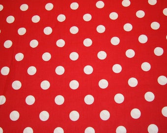 3/4" Red Polka Dot Cotton Fabric Fat quarter Quilting sewing crafts  cotton fabric Cotton fabric by yard free shipping available SHIPS FAST