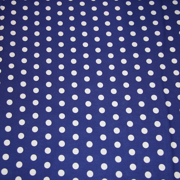 1/2" Blue Polka dot Cotton Fabric SHIPS FAST Polka dot Cotton fabric quilting sewing crafts fabric store free shipping available C611