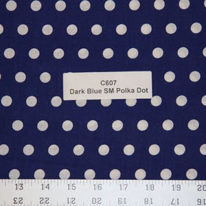 Blue Polka dot Cotton Fabric SHIPS FAST Polka dot Cotton fabric for quilting crafts clothing fabric store free shipping available C607