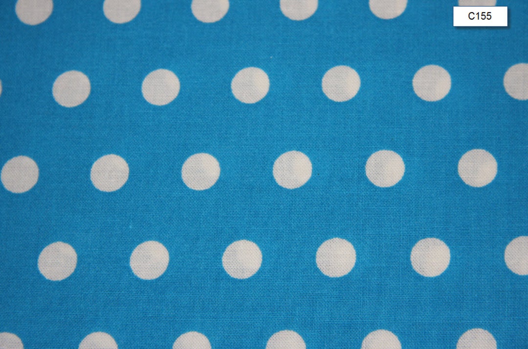 3/4 Teal Polka Dot Cotton Fabric Store Low Price Cotton Fabric Free