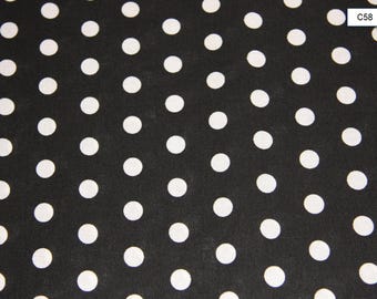 1/2" Black Polka Dot  Cotton Fabric low price cotton fabric free shipping available Cotton fabric by yard fat quarter- SHIPS FAST