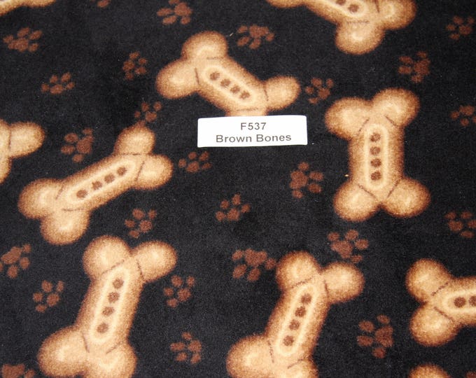 Dog Bones Fleece Plush Fabric Dog Blanket Brown Fleece Fabric Etsy