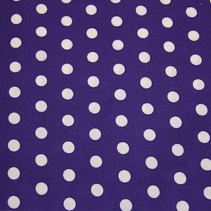 1/2 &quot; Purple Polka dot Cotton Fabric  SHIPS FAST Polka dot Cotton fabric quilting sewing crafts clothing fabric store