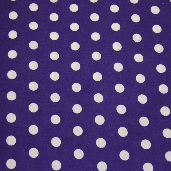 1/2 " Purple Polka dot Cotton Fabric  SHIPS FAST Polka dot Cotton fabric quilting sewing crafts clothing fabric store