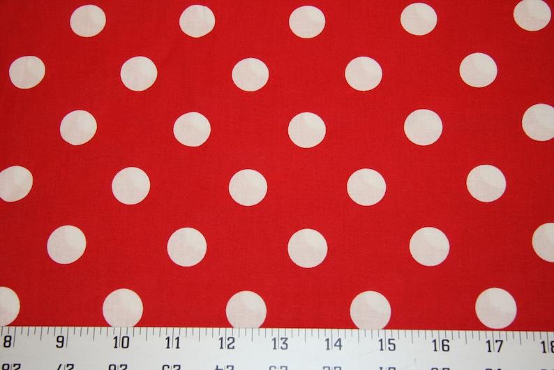34 Red Polka Dot Cotton Fabric Fat quarter Quilting sewing crafts cotton fabric Cotton fabric by yard free shipping available SHIPS FAST
