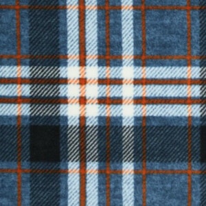 Luxe Heathered Blue Tartan Plaid Fleece Fabric Heavyweight Dense Buttery