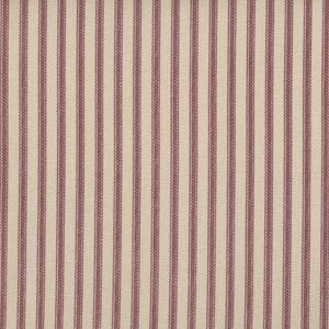 Puede incluir: Primer plano de una tela con un patrón repetitivo de rayas verticales. Las rayas alternan entre un color rojo-púrpura apagado y un color crema. La tela tiene un aspecto texturizado, lo que sugiere un material tejido.