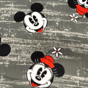 Mickey and Minnie Fabric Fleece Fabric is 58" - 60" wide Disney  Minney and Mickey