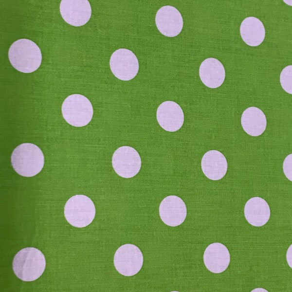3/4"  Lime Green Polka Dot Cotton Fabric Quilting sewing crafts Clothing Cotton Fabric Cotton fabric by the yard - SHIPS FAST