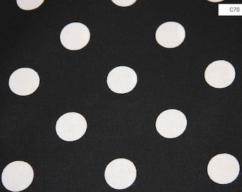 3/4" Black and White Polka Dot Cotton Fabric Quilting sewing crafts Clothing Cotton Fabric Cotton fabric by the yard - SHIPS FAST