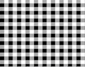 Gingham - Nero SPEDIZIONE VELOCE spedizione gratuita disponibile Tessuto di cotone rosso prezzo basso Tessuto di cotone a quadretti neri tagliato su misura STAMPATO a quadretti