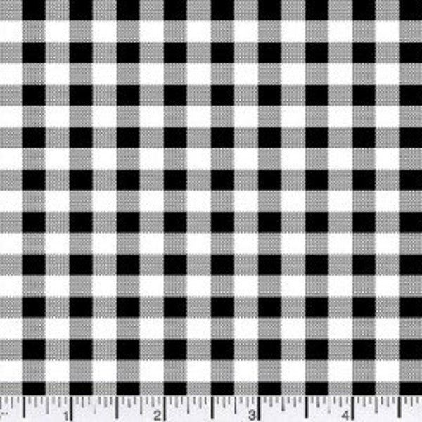 Gingham - Black  SHIPS FAST free shipping availablered Cotton Fabric low price black gingham Cotton fabric by the yard PRINTED gingham