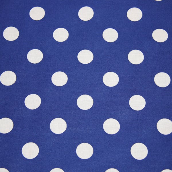 3/4" Blue Polka dot Cotton Fabric SHIPS FAST Polka dot Cotton fabric for quilting crafts clothing fabric store free shipping available