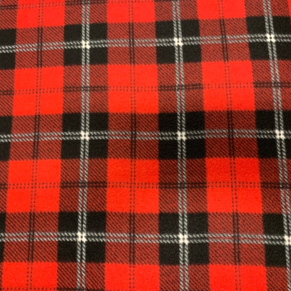 Red and Black Plaid Fleece Fabric Blizzard is 58" - 60" wide  blankets fleece for throws fleece for tie blankets plaid fleece