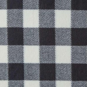 Eddie Bauer Black & White Buffalo Checks Anti Pill Fleece Fabric 58&quot; - 60&quot; wide and fleece for blankets fleece for throws fleece