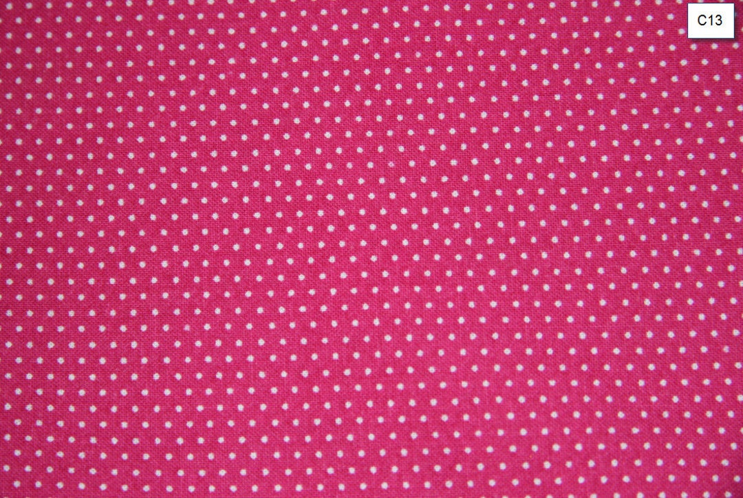 Pin Dots Hot Pink Polka Dot Cotton Fabric Quilting Sewing Crafts Low