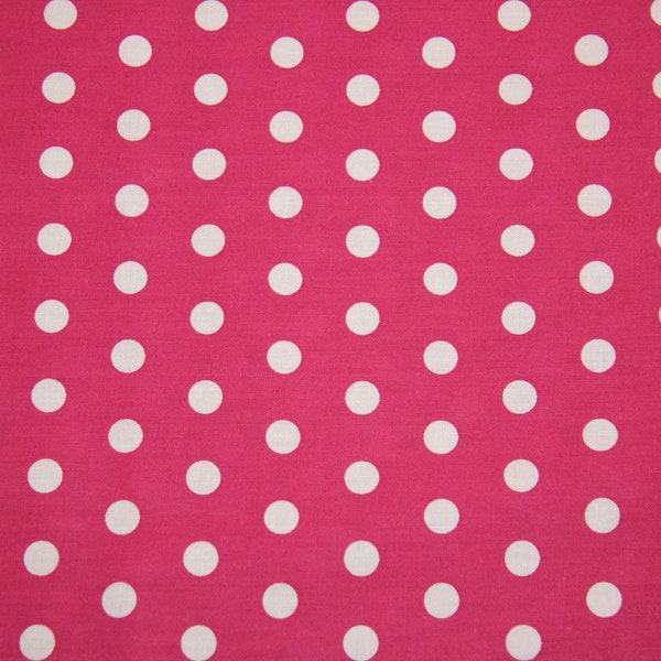 1/2" Hot Pink Polka Dot Cotton Fabric white polka dot on hot pink cotton fabric Fabric Store low price cotton fabric free shipping available