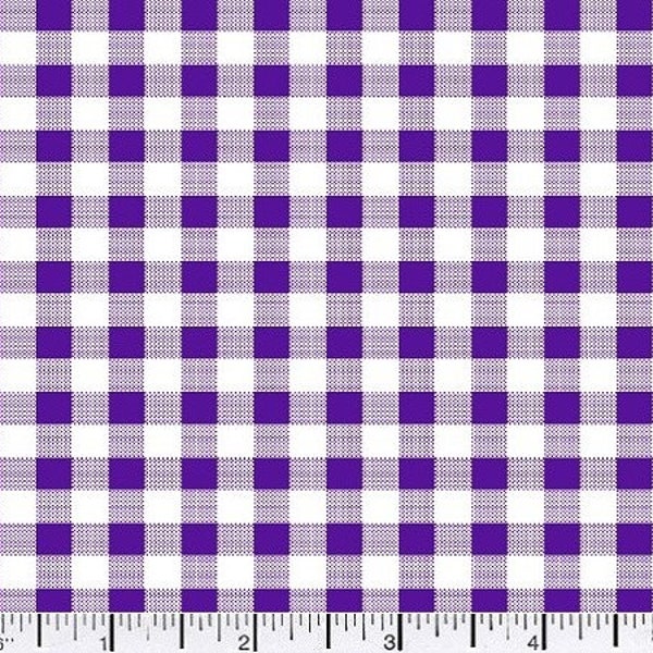 Gingham - Purple  SHIPS FAST free shipping available purple Cotton Fabric low price red gingham  Cotton fabric by the yard PRINTED gingham