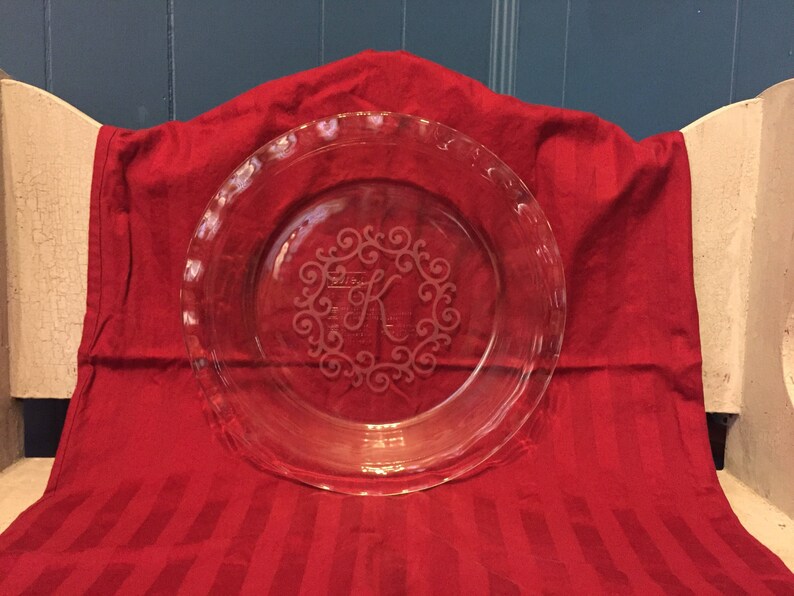 Custom Etched Glass Pie Plate Etsy