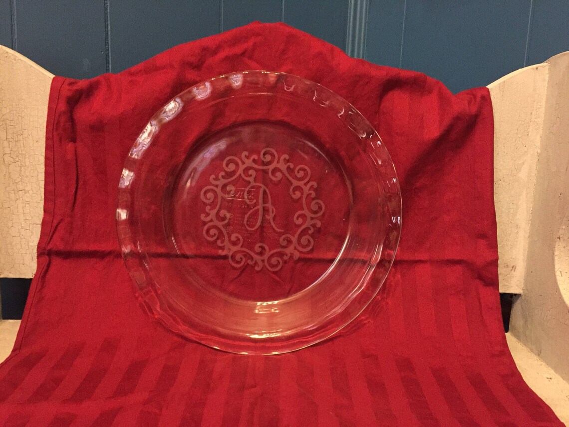 Custom Etched Glass Pie Plate Etsy