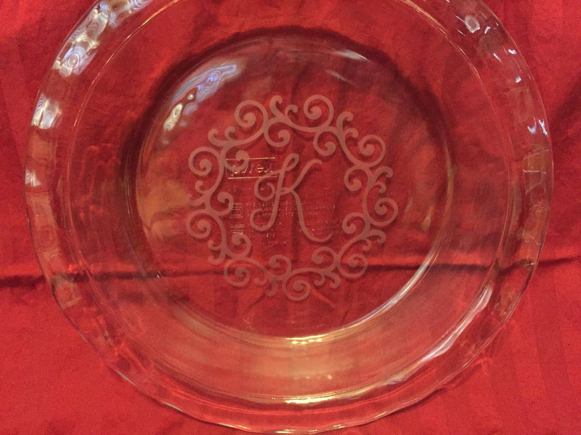 Custom Etched Glass Pie Plate Etsy