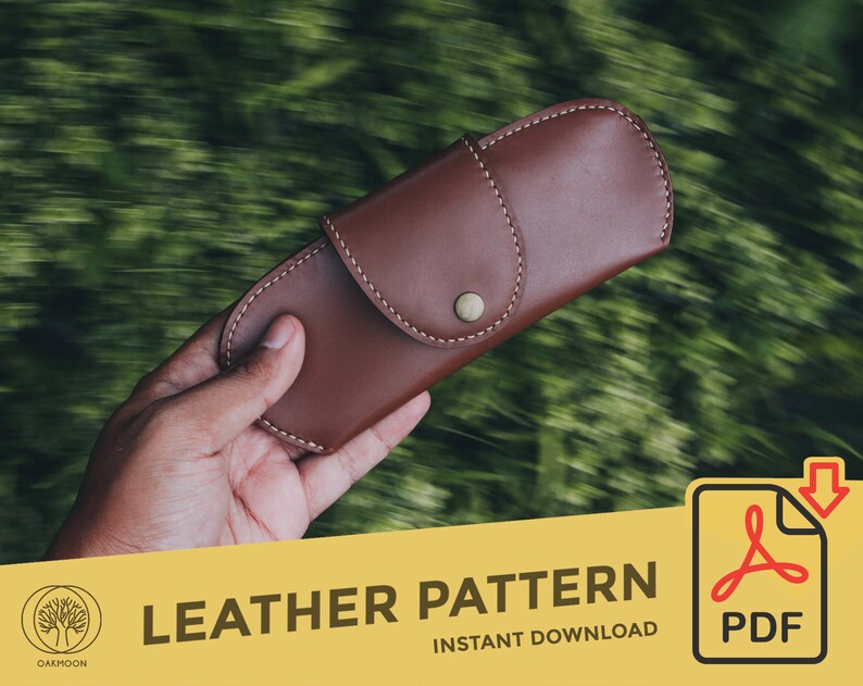 Leather Sunglasses Case Template Pattern PDF Leather Crafting PDF