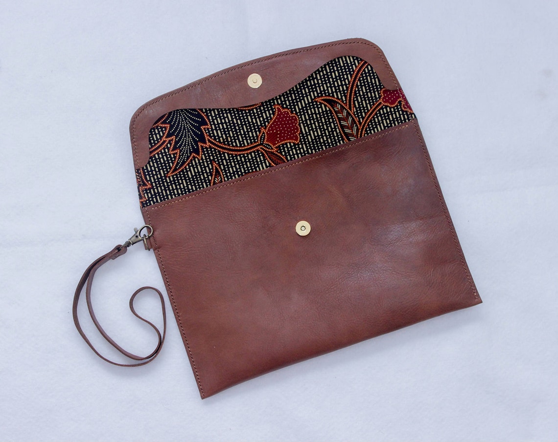 Leather Clutch Template Pattern PDF Leather Crafting Etsy