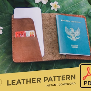 Leder Reisepasshülle \ Vorlage Schnittmuster PDF \ Leder Basteln \ PDF Schnittmuster \ Leathercraft Schnittmuster \ Ledermuster \ DIY Schnittmuster