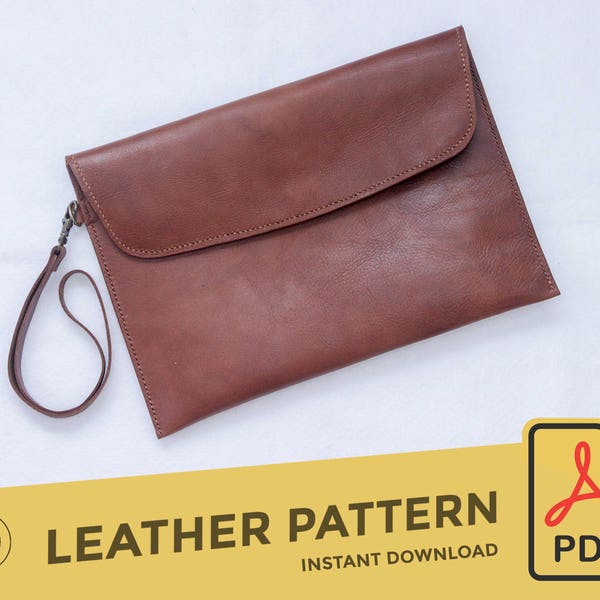 Leather Clutch \\ Template Pattern PDF \\  Leather Crafting \\ PDF Pattern \\ Leathercraft Pattern \\ Leather Pattern \\ DIY pattern