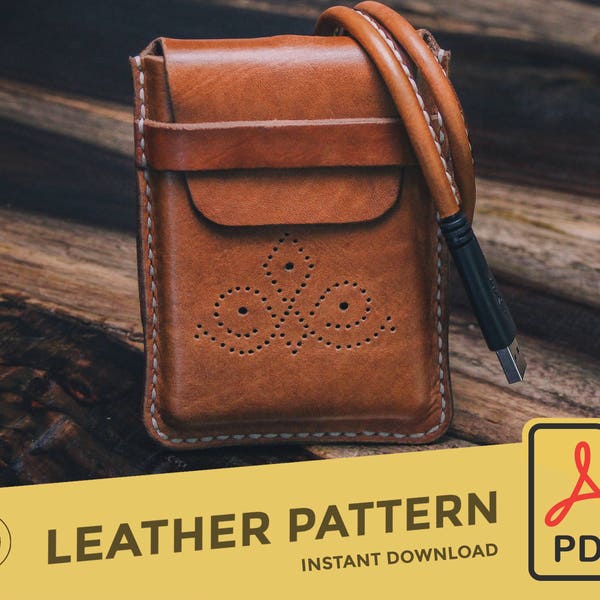 Leather Hard Disk Case \\ Template Pattern PDF \\  Leather Crafting \\ PDF Pattern \\ Leathercraft Pattern \\ Leather Pattern \\ DIY pattern