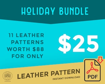 Leather Crafting Patterns Holiday Bundle  \\ Easy Gift Ideas \\  Leather Crafting \\ PDF Pattern \\ Leathercraft Pattern