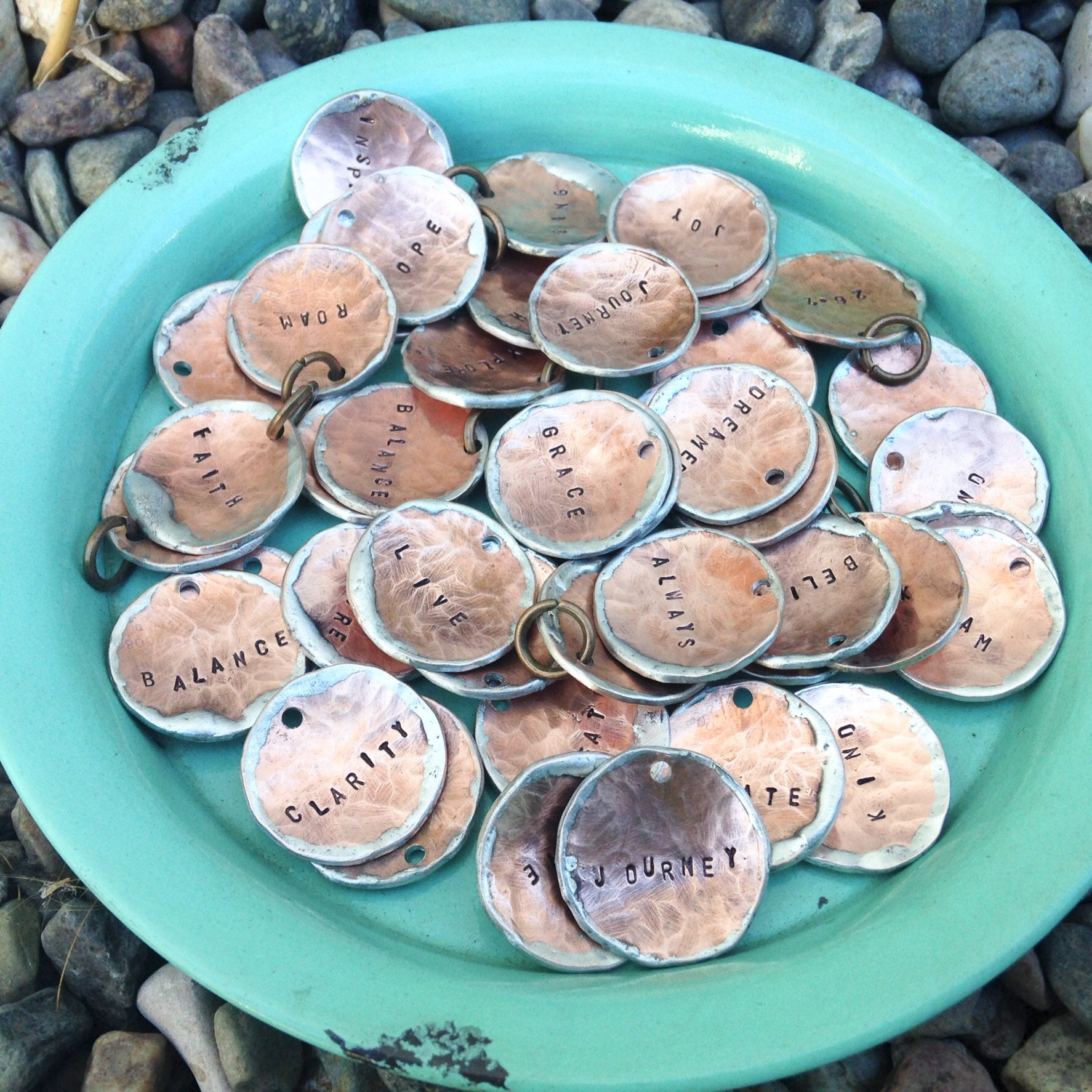 Lucky Penny Charm Single Custom Stamped Charm Etsy