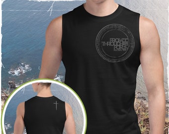 Christian Tank Top - Muscle Shirt - Gray FromHIM11:36 Stamp (front) Cross (back)