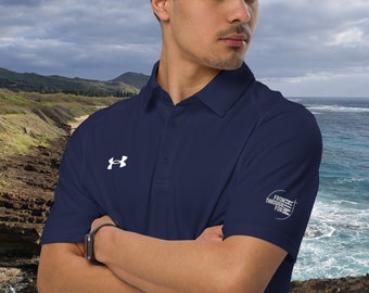 Christian Polo Shirt - Under Armour® Men's Polo - Embroidered FromHIM Circle Cross Top (left)