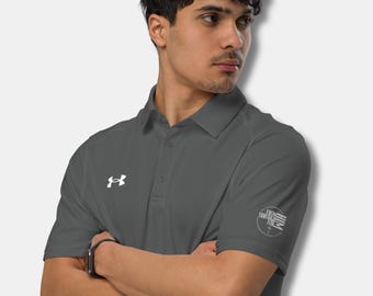 Under Armour® Christian Men's Polo | FromHIM Original Cross Logo Embroidery | Performance Church Shirt