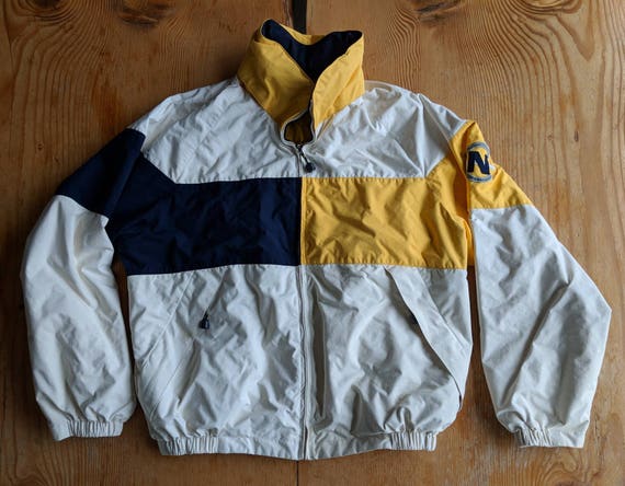 Nautica Red Yellow White Reversible Sailing Rain J