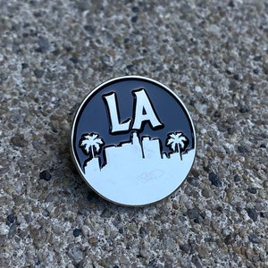 LA Silver Enamel Pin for (hats, bags, vest, jackets, beanies, lanyards, etc.)