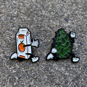 Kush&Orange Juice Soft Enamel Pin Set (cartoon) for (hats, bags, vest, jackets, beanies, lanyards, etc.)