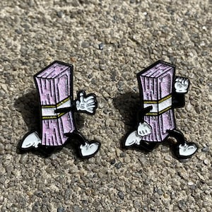 Money Stack running (pink/light purple glitter) Soft Enamel Pin Set for (hats, bags, vest, jackets, beanies, lanyards, etc.)