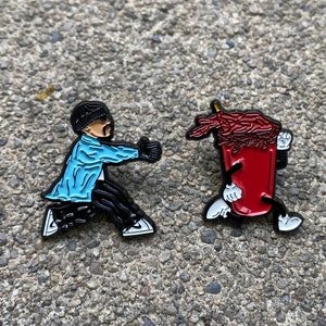 Foo chasing Michelada Soft Enamel Pin Set (cartoon) for (hats, bags, vest, jackets, beanies, lanyards, etc.)
