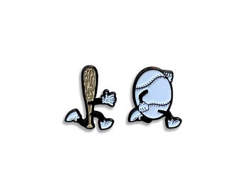 Cartoon Baseball Soft Enamel Pin Set, 25mm