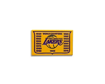 Spilla smaltata LA Banner Champions, spilla sportiva da basket, 1 pollice