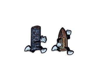 Mag chasing bullet glitter Soft Enamel Pin Set , 1 Inch