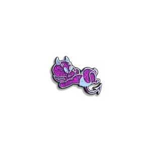 Relaxing Devil Baby Hard Enamel Pin, 1 Inch, Cap Pins
