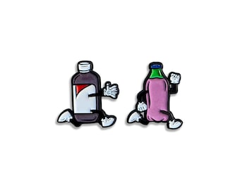 DirtySprite Glow-in-the-Dark Enamel Pin Set, 1 Inch, Cap Pins