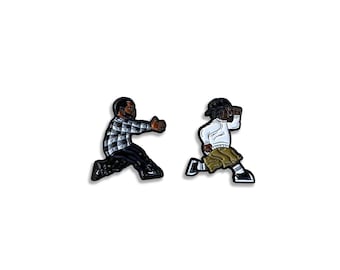Cartoon Craig & Lil Chris Enamel Pin Set, 90s Movie Inspired, 1 Inch