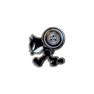 Broche en émail pour chat Lowrider Dayton, plaqué argent, 2,5 cm