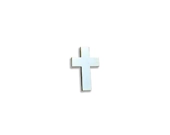 Pin de esmalte en forma de cruz, chapado en oro o plata, 1 pulgada