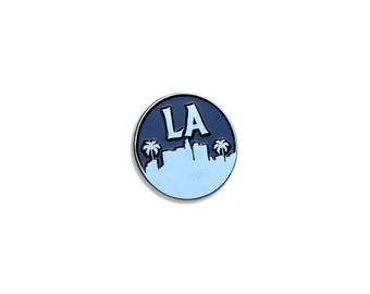 LA Enamel Pin, Silver Plated, 1 Inch